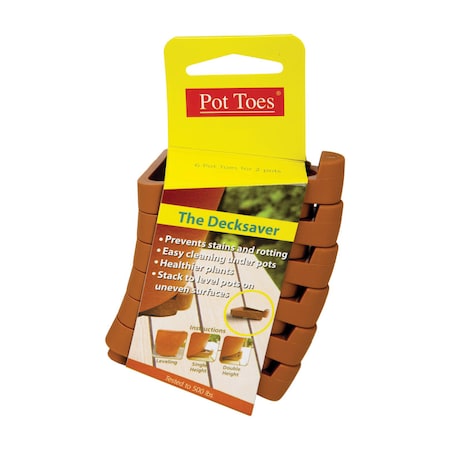 Pot Toes Pot Toes The Decksaver 1 in. H X 2 in. W X 3 in. D Plastic Planter Feet Terracotta, PK6 PT-06TCCS